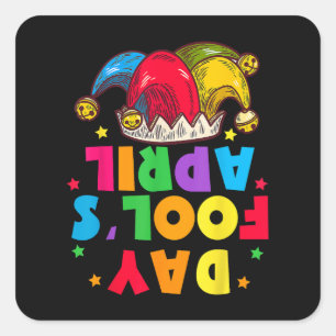 Adesivo Quadrado Kit de Pegadinhas Divertidas do Dia da Mentira 1º 