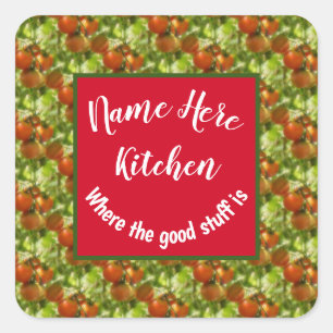 Adesivo Quadrado Kitchen Boas Coisas Tomates de Cereja Personalizad