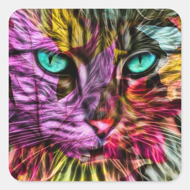 Adesivo Quadrado Kitten Artsy Design (Frente)