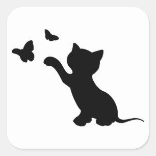 ADESIVO QUADRADO KITTEN BRINCANDO COM MANTEIGA