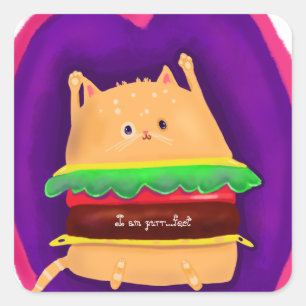 Adesivo Quadrado Kittyburger