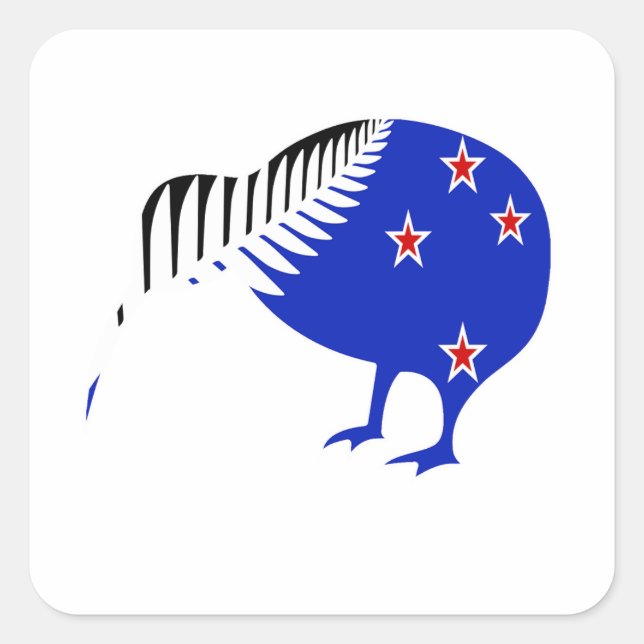 Adesivo Quadrado Kiwi Bird Sticker Nova Zelândia (Frente)