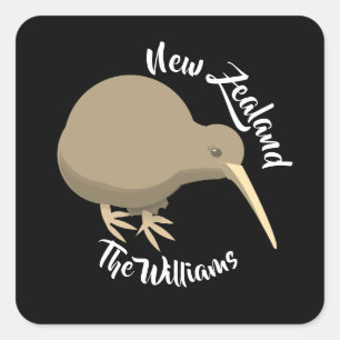 Adesivo Quadrado Kiwi da Nova Zelândia