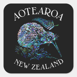 ADESIVO QUADRADO KIWI DA NOVA ZELÂNDIA PAUA