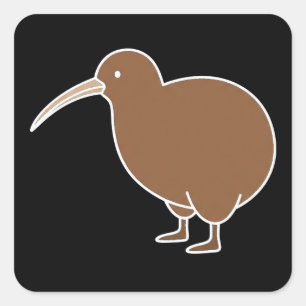 Adesivo Quadrado Kiwi Nova Zelândia Minimal Doodle