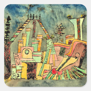 Adesivo Quadrado Klee - Jardim sobre Entulho