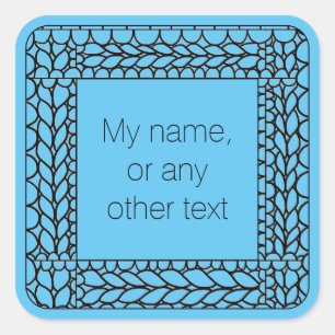 Adesivo Quadrado KNIT PURL BLUE Large Square Stickers + Texto