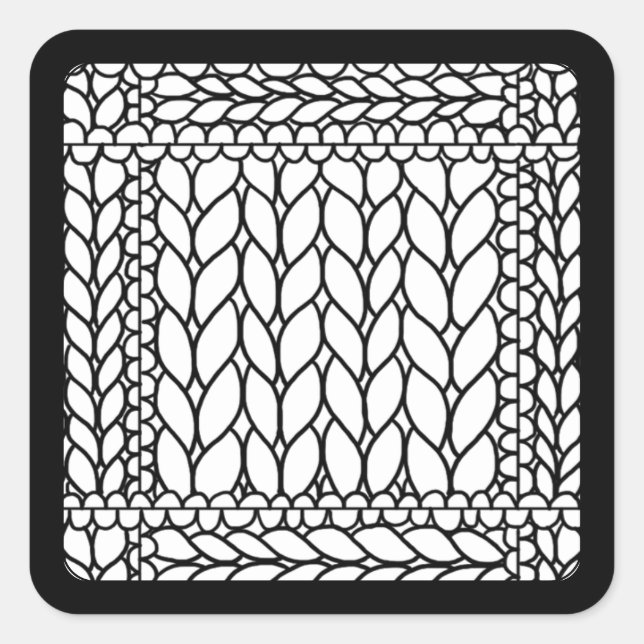 Adesivo Quadrado KNIT PURL - Pequenos Padrões BRANCOS II (Frente)