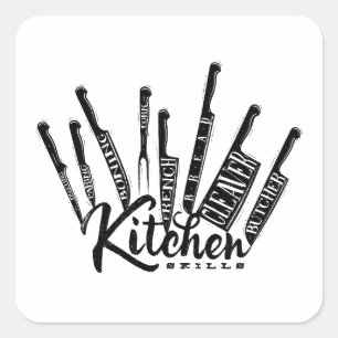 Adesivo Quadrado Knives de cozinha
