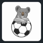 Adesivo Quadrado Koala at Soccer Sports<br><div class="desc">This design is the perfect gift for a birthday,  Christmas and other celebrations. It is suitable for women,  men and kids.</div>