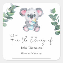 Adesivo Quadrado Koala Bear - Placa de Chá de fraldas