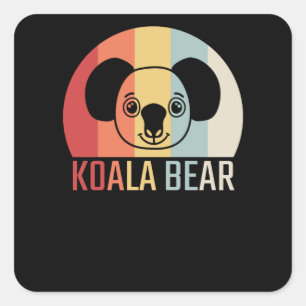 Adesivo Quadrado Koala Bear Retro