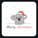 Adesivo Quadrado Koala Christmas Snow Winter Animais Koalas<br><div class="desc">O Koala para o Natal com luzes de fadas. Animais engraçados com presentes e neve até as férias. Também é engraçado para o Natal em julho. Os coalas são animais doces e perfeitos para o Natal.</div>
