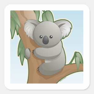 Adesivo Quadrado Koala de Kawaii