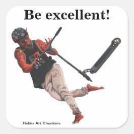 Adesivo Quadrado Kobold Kick Patinete Fantasy Art Square Stickers