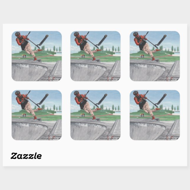Adesivo Quadrado Kobold Patinete Tricks Fantasy Art Square Stickers (Folha)