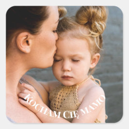 Adesivo Quadrado Kocham Cięmamo Eu te amo mãe em polonês Foto