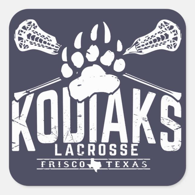 Adesivo Quadrado Kodiak Lacrosse - Sticker Azul Quadrado (Frente)
