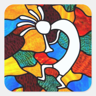 Adesivo Quadrado Kokopelli Vidro