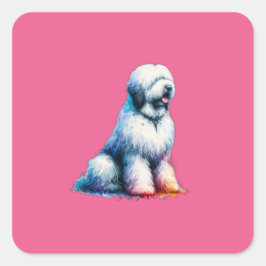 Adesivo Quadrado Komondor Dog