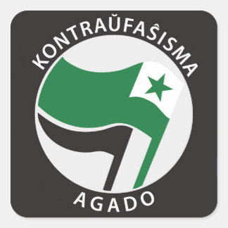 Adesivo Quadrado Kontraŭfaŝisma-agado Esperanto