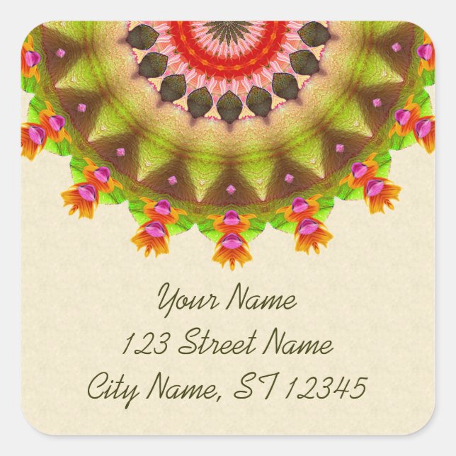 Adesivo Quadrado Kooky Kaleidoscope (Frente)