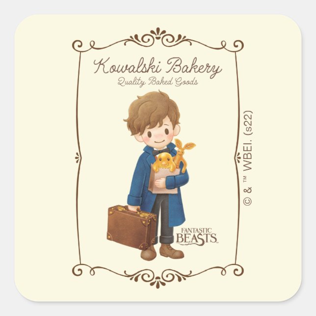 Adesivo Quadrado Kowalski Bakery - Newt Scamander (Frente)