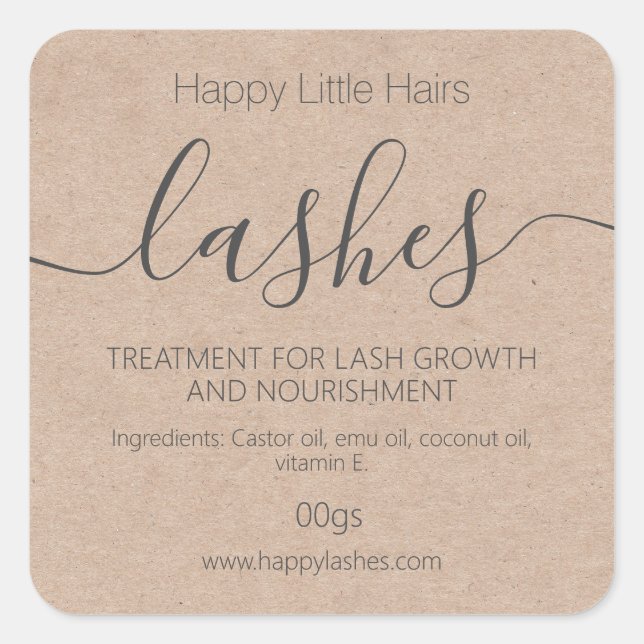 Adesivo Quadrado Kraft Eyelash Eyebrow Thickener Serum (Frente)