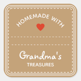 Adesivo Quadrado Kraft Paper Brown Jar Labels Vazio Caixa de Texto 