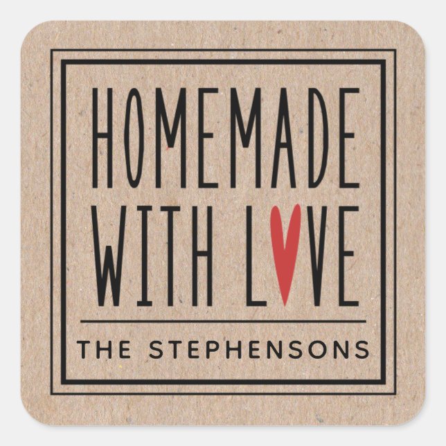 Adesivo Quadrado Kraft Personalizado Fabricado Com Pau Quadrado De  (Frente)