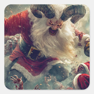 Adesivo Quadrado Krampus Derrotando Zombies
