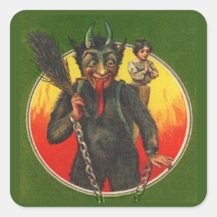 Adesivo Quadrado Krampus e as damas de Natal