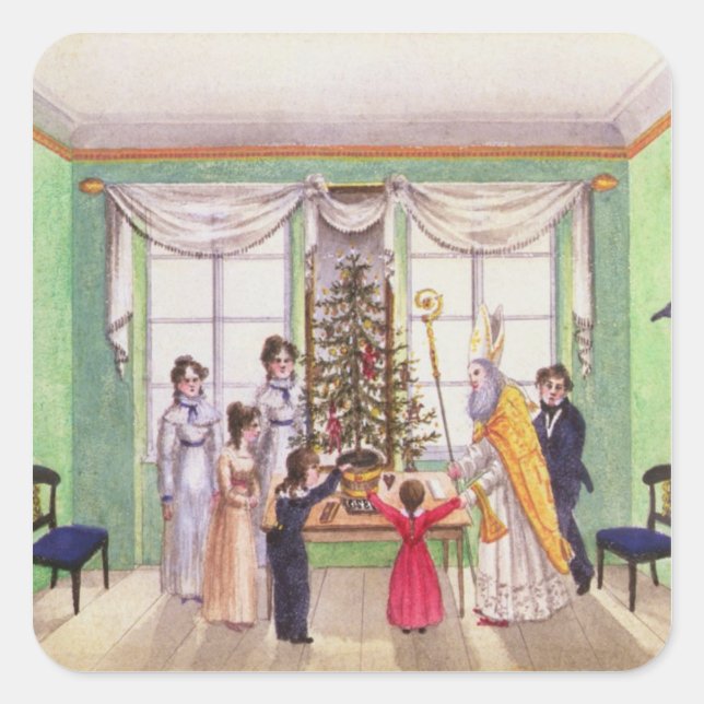 Adesivo Quadrado Krampus e Rua, Nicholas, do diário Carl (Frente)