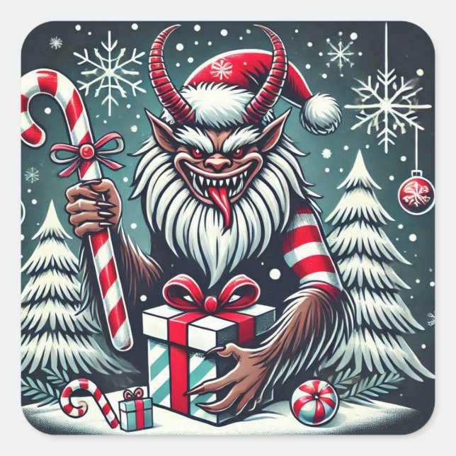 Adesivo Quadrado Krampus Sticker (Frente)