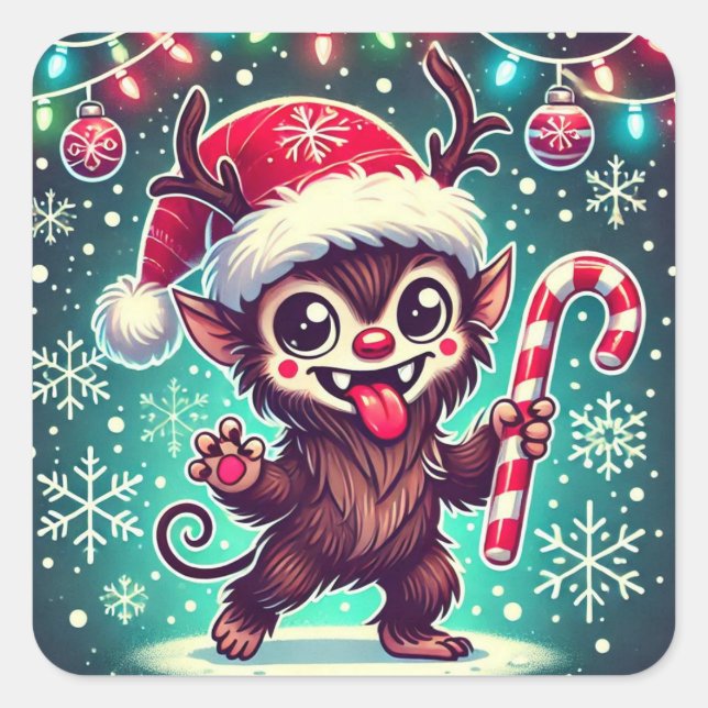 Adesivo Quadrado Krampus Sticker (Frente)