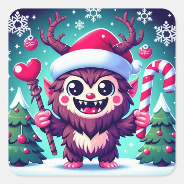 Adesivo Quadrado Krampus Sticker (Frente)