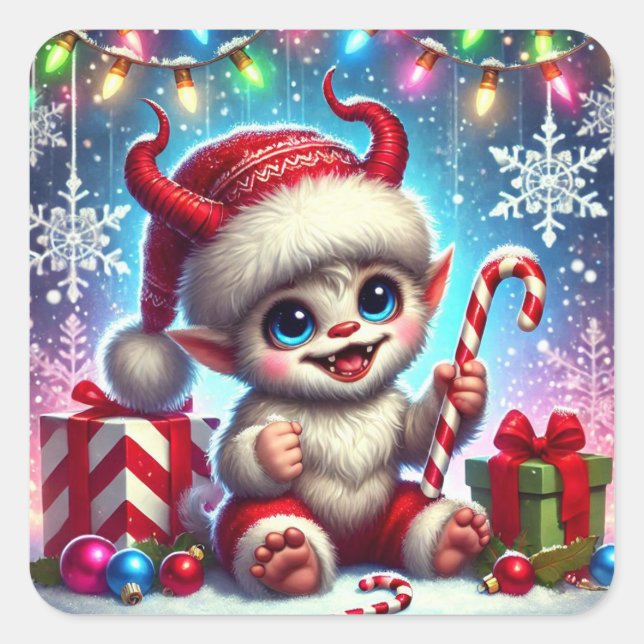 Adesivo Quadrado Krampus Sticker (Frente)