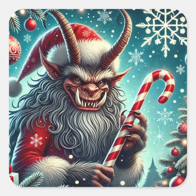 Adesivo Quadrado Krampus Sticker (Frente)
