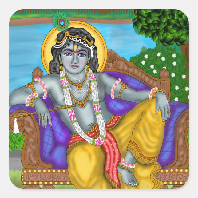 Adesivo Quadrado Krishna Sticker (Frente)