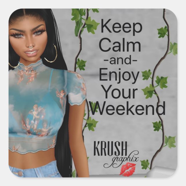 Adesivo Quadrado Krush Graphix, por Ahsek Novel Stickers 25 (Frente)