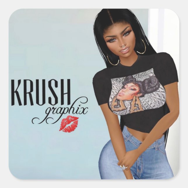 Adesivo Quadrado Krush Graphix, por Ahsek Novel Stickers 32 (Frente)