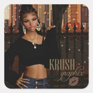 Adesivo Quadrado Krush Graphix, por Ahsek Novel Stickers 64