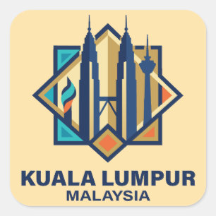 Adesivo Quadrado Kuala Lumpur Malásia Sudeste Asiático