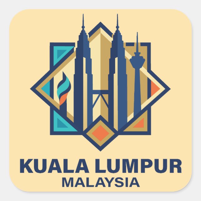 Adesivo Quadrado Kuala Lumpur Malaysia Southeast Asia (Frente)