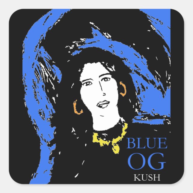ADESIVO QUADRADO KUSH OG AZUL (Frente)