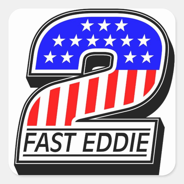 Adesivo Quadrado Kustom 2 Fast Eddie All American Decal (Frente)