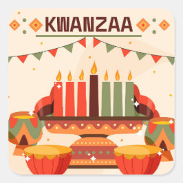 Adesivo Quadrado Kwanzaa Square Sticker