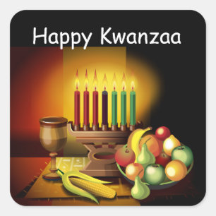 Adesivo Quadrado Kwanzaa Stickers