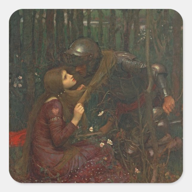 Adesivo Quadrado La Belle Dame Sans Merci, 1893 (petróleo na canvas (Frente)