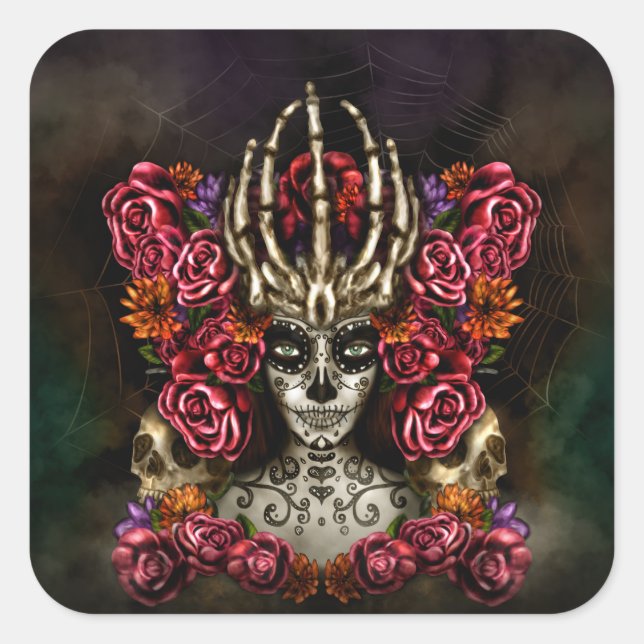 Adesivo Quadrado La Calavera Catrina (Frente)
